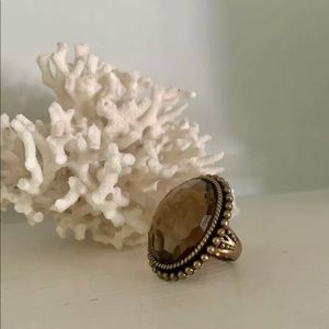Stephen Dweck Women’s Facetted Smoky Quartz Bronze Braid Set Ring size 7 3/4